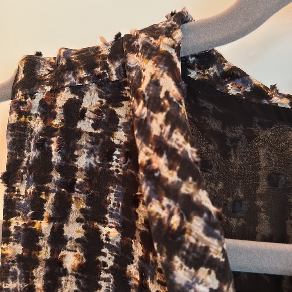 J. Crew Textured Swiss Dot Print Mock Cowl Silk Blend Top Size 2 - Picture 3 of 8